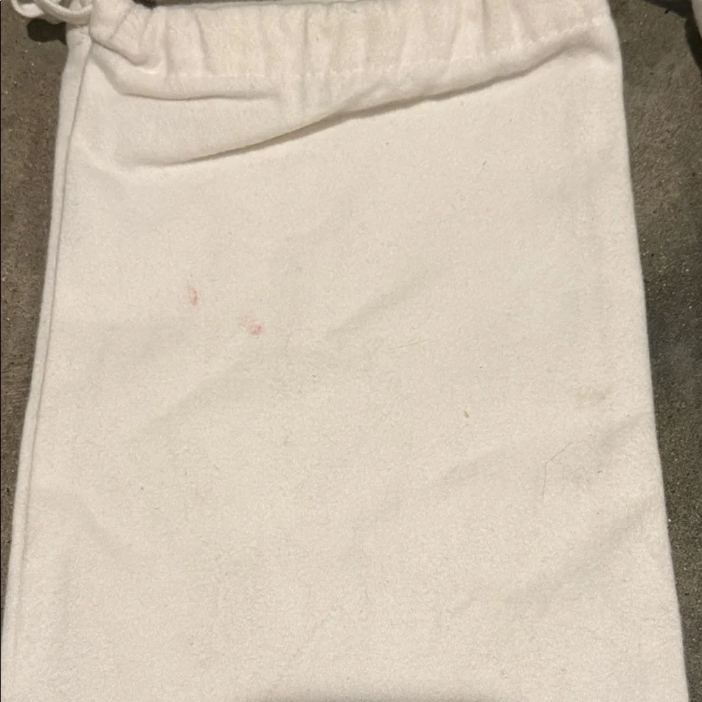 Authentic Bottega Veneta White Drawstring Dust Bags with Green Logo (Pair)